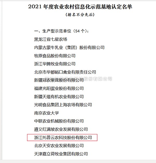 大红鹰娱乐官网入选2021年度全国农业村落信息化示范基地