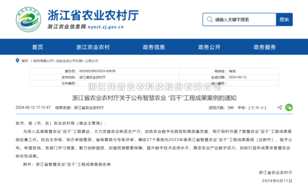 2023年度浙江省智慧农业“百千”工程成就案例颁布！大红鹰娱乐官网4大案例成功入选